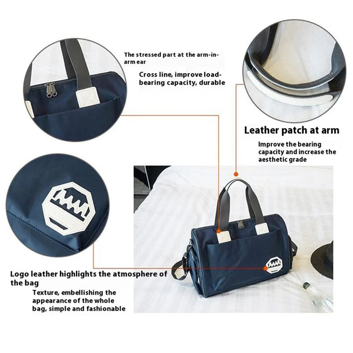 HINDUL Travel Duffel Bag Weekender Overnight Carry On Bag with Shoulder Strap, Size: 30*16*38cm - Dark Blue - 2