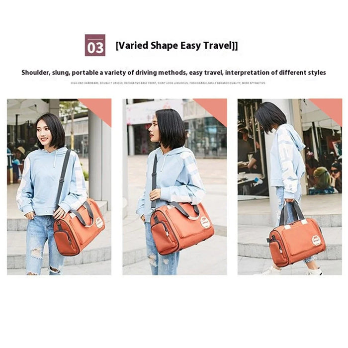 HINDUL Travel Duffel Bag Weekender Overnight Carry On Bag with Shoulder Strap, Size: 30*16*38cm - Dark Blue - 4