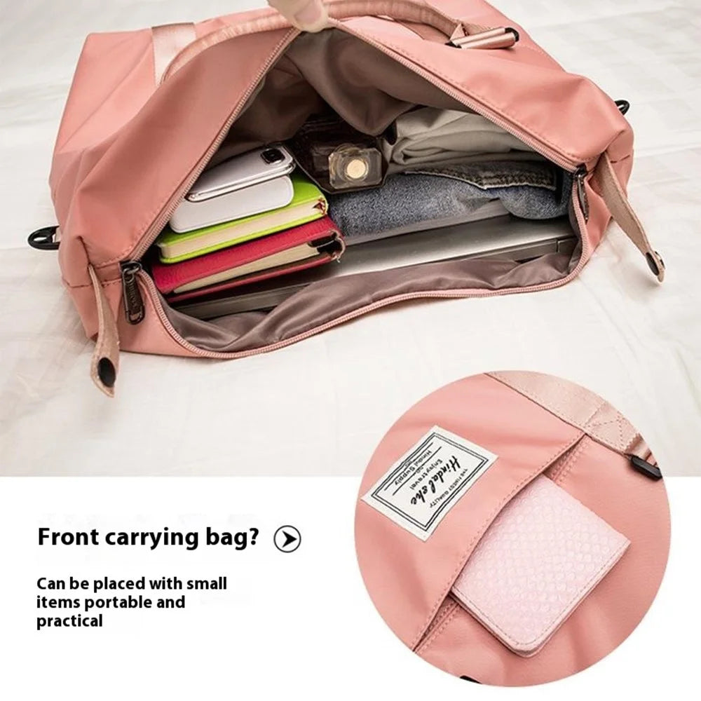 HINDUL Travel Duffel Tote Bag Waterproof Weekender Bags with Trolley Sleeve Size: 44*15*34cm - Pink - 4