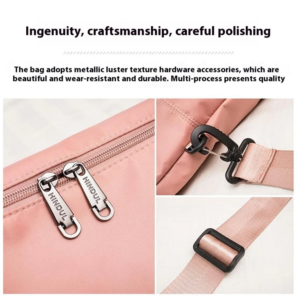 HINDUL Travel Duffel Tote Bag Waterproof Weekender Bags with Trolley Sleeve Size: 44*15*34cm - Pink - 6