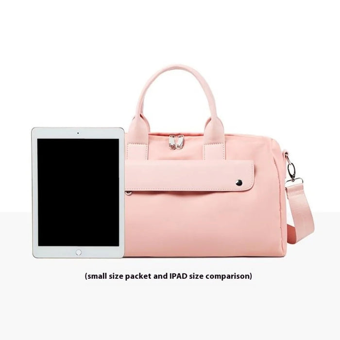 Oxford Cloth Sports Handbag 39x19x21cm Gym Bag Duffle Bag Weekend Overnight Shoulder Crossbody Bag - Pink - 7