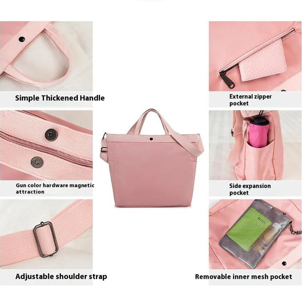Travel Duffle Bag Waterproof Carry On Tote Bags Large Capacity Sport Gym Bag - Pink - 2