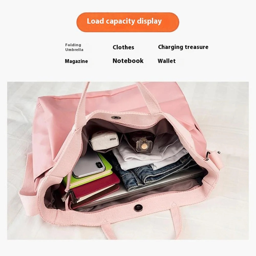 Travel Duffle Bag Waterproof Carry On Tote Bags Large Capacity Sport Gym Bag - Pink - 4