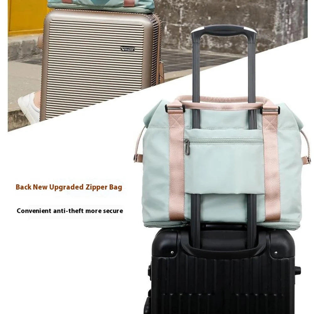 Travel Duffel Bag Waterproof Handbag Sports Tote Yoga Gym Bag, Size: 38*13*32cm - Green - 2