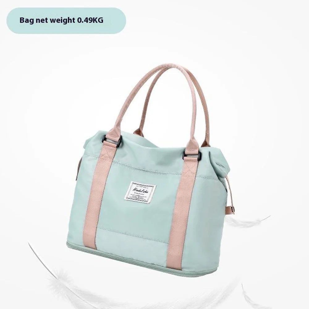 Travel Duffel Bag Waterproof Handbag Sports Tote Yoga Gym Bag, Size: 38*13*32cm - Green - 4