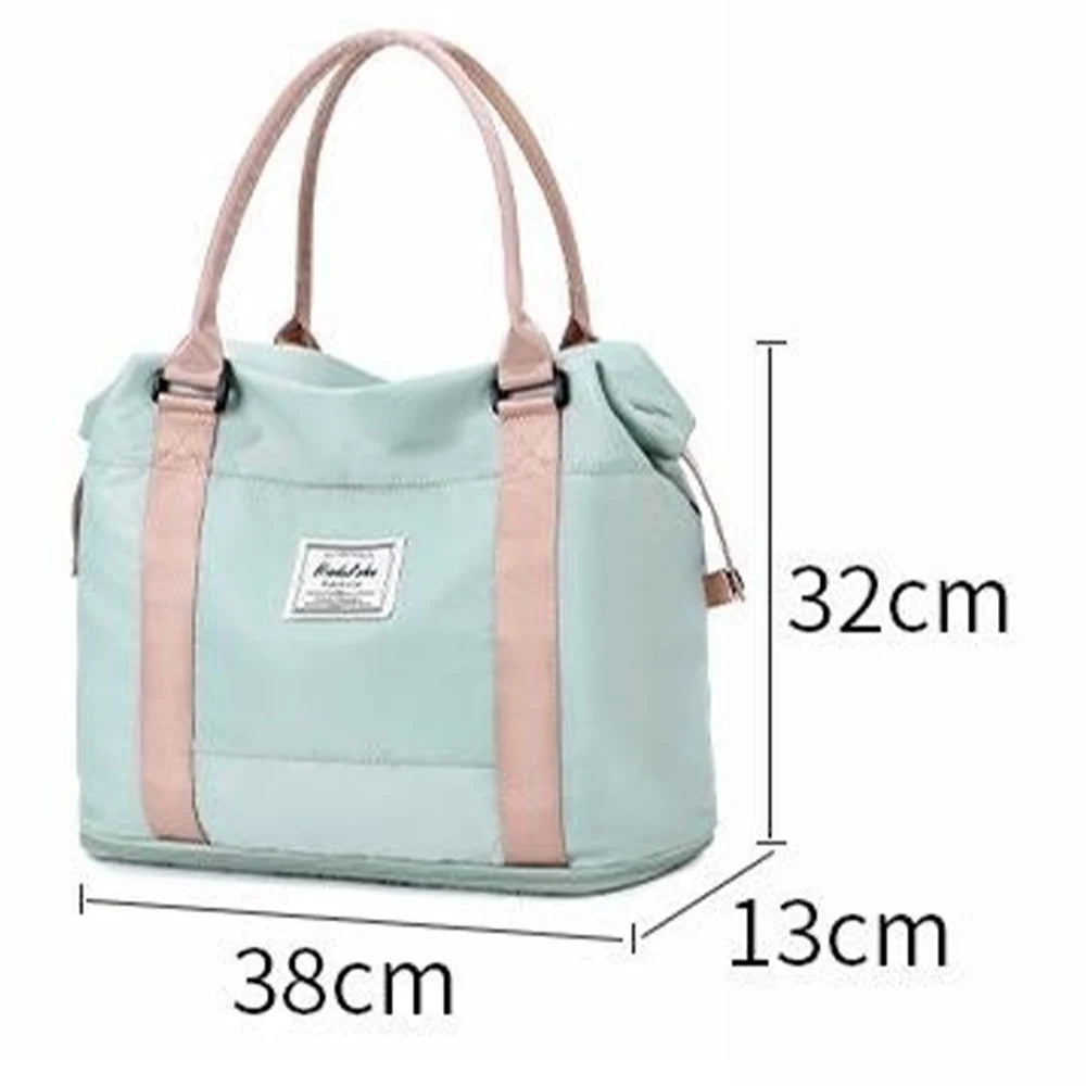 Travel Duffel Bag Waterproof Handbag Sports Tote Yoga Gym Bag, Size: 38*13*32cm - Green - 7