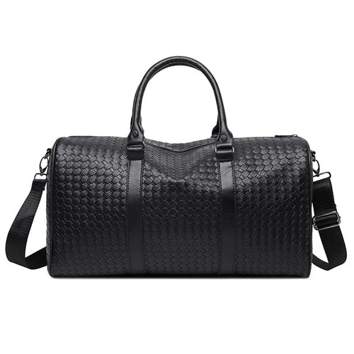 45x21x24cm Waterproof Gym Bag PU Leather Duffle Bag Weekend Overnight Crossbody Bag Handbag - 1