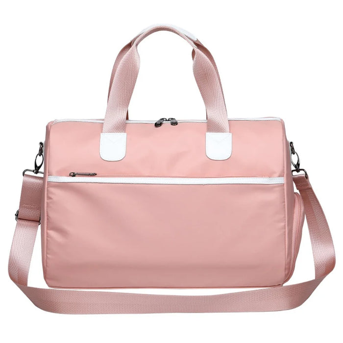 Travel Duffel Bag Waterproof Weekender Bags Gym Tote Bag with Shoe Compartment, Size: 49*22*33cm - Pink - 1