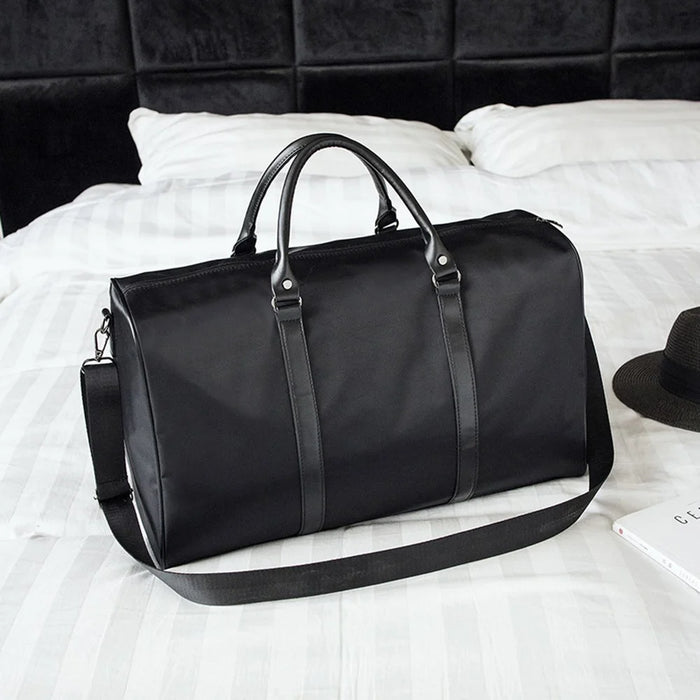 Nylon Sports Gym Bag Waterproof Travel Duffel Bag with Shoes Compartment, Size: L - 2