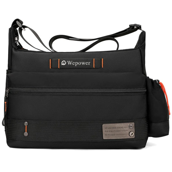 WEPOWER 8103 Men Casual All-Match Nylon Single Shoulder Crossbody Bag - Black - 1