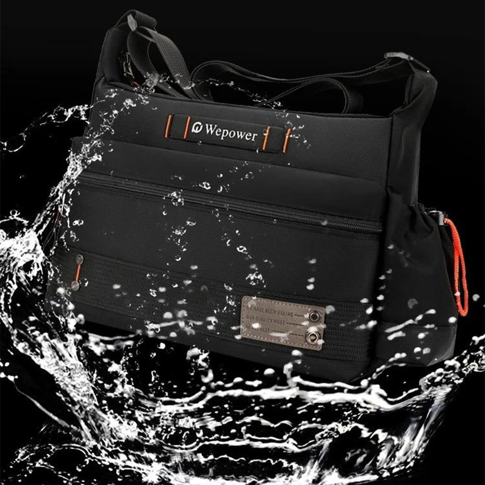 WEPOWER 8103 Men Casual All-Match Nylon Single Shoulder Crossbody Bag - Black - 2