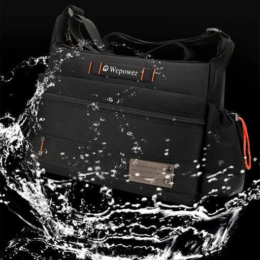 WEPOWER 8103 Men Casual All-Match Nylon Single Shoulder Crossbody Bag - Black - 2
