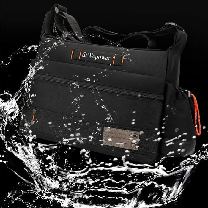 WEPOWER 8103 Men Casual All-Match Nylon Single Shoulder Crossbody Bag - Black - 2