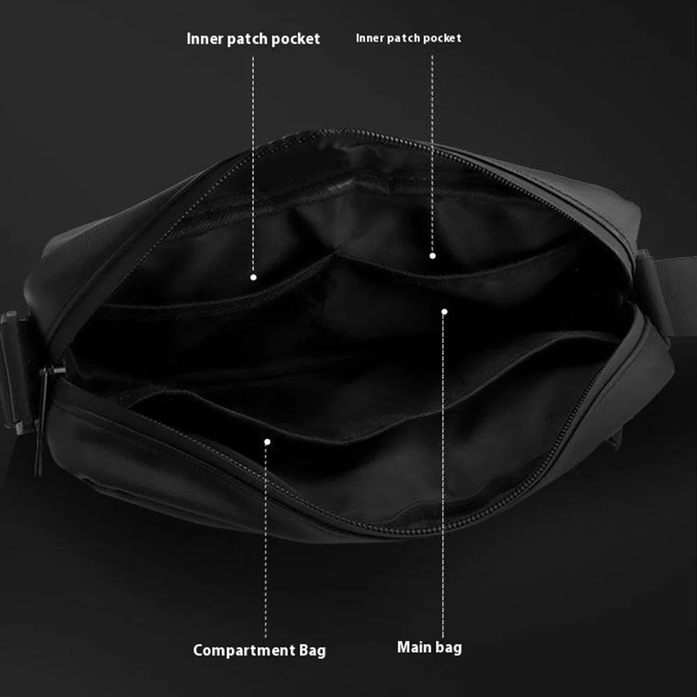 WEPOWER 7670 Men Casual Messenger Bag Waterproof Nylon Small Crossbody Bag - Black - 2