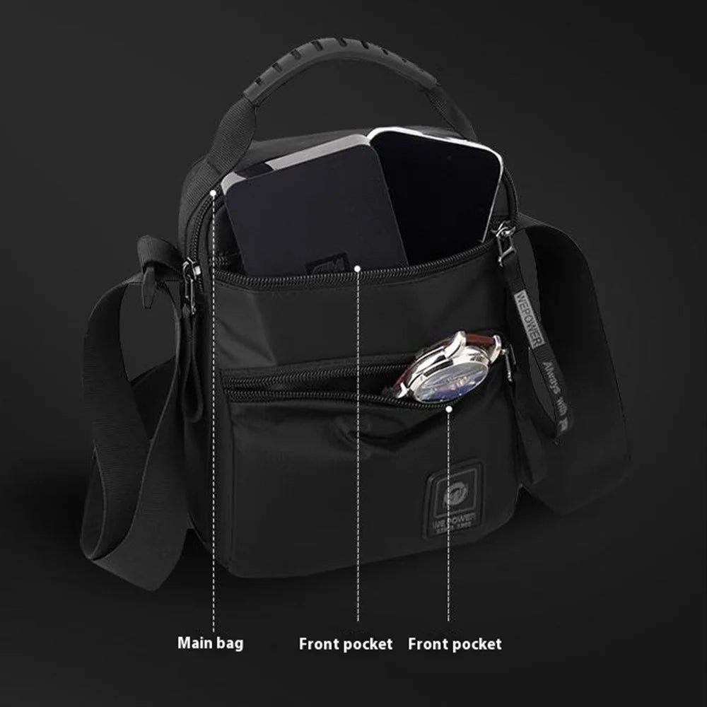 WEPOWER 3023 Men Sport Casual Messenger Bag Nylon Small Crossbody Bag - Black - 2