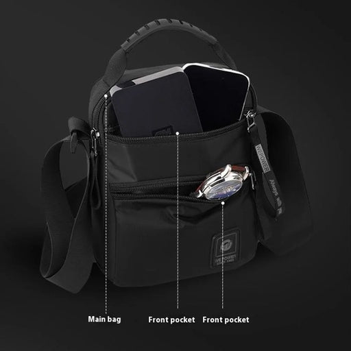 WEPOWER 3023 Men Sport Casual Messenger Bag Nylon Small Crossbody Bag - Black - 2
