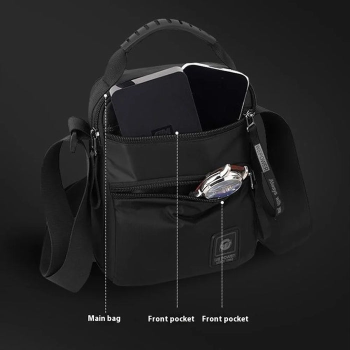 WEPOWER 3023 Men Sport Casual Messenger Bag Nylon Small Crossbody Bag - Black - 2