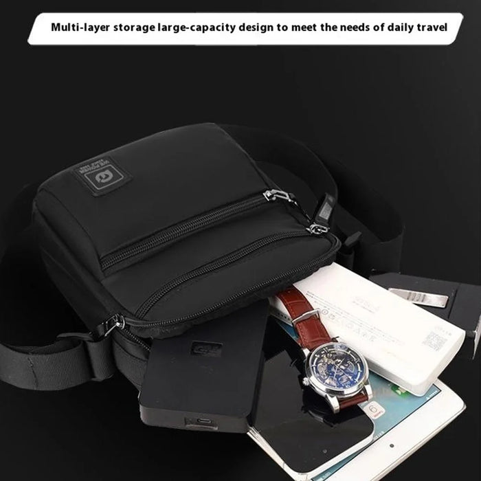 WEPOWER 3023 Men Sport Casual Messenger Bag Nylon Small Crossbody Bag - Black - 3