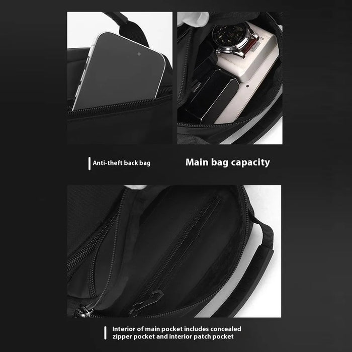 WEPOWER 3023 Men Sport Casual Messenger Bag Nylon Small Crossbody Bag - Black - 4