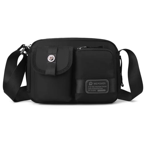 WEPOWER 1862 Men Stylish Casual Messenger Bag Nylon Single Shoulder Crossbody Bag - Black - 1