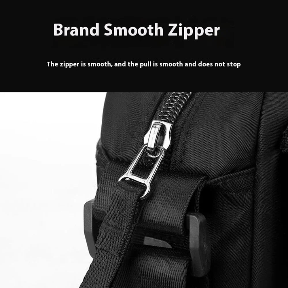 WEPOWER 1862 Men Stylish Casual Messenger Bag Nylon Single Shoulder Crossbody Bag - Black - 6