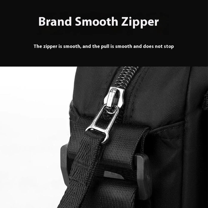WEPOWER 1862 Men Stylish Casual Messenger Bag Nylon Single Shoulder Crossbody Bag - Black - 6