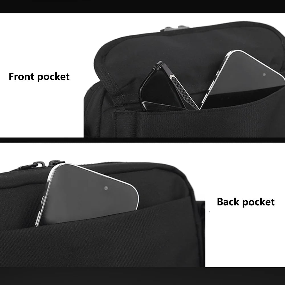 WEPOWER 5903 Men Waterproof Nylon Crossbody Shoulder Bag with Quick Release Buckle - Black - 3