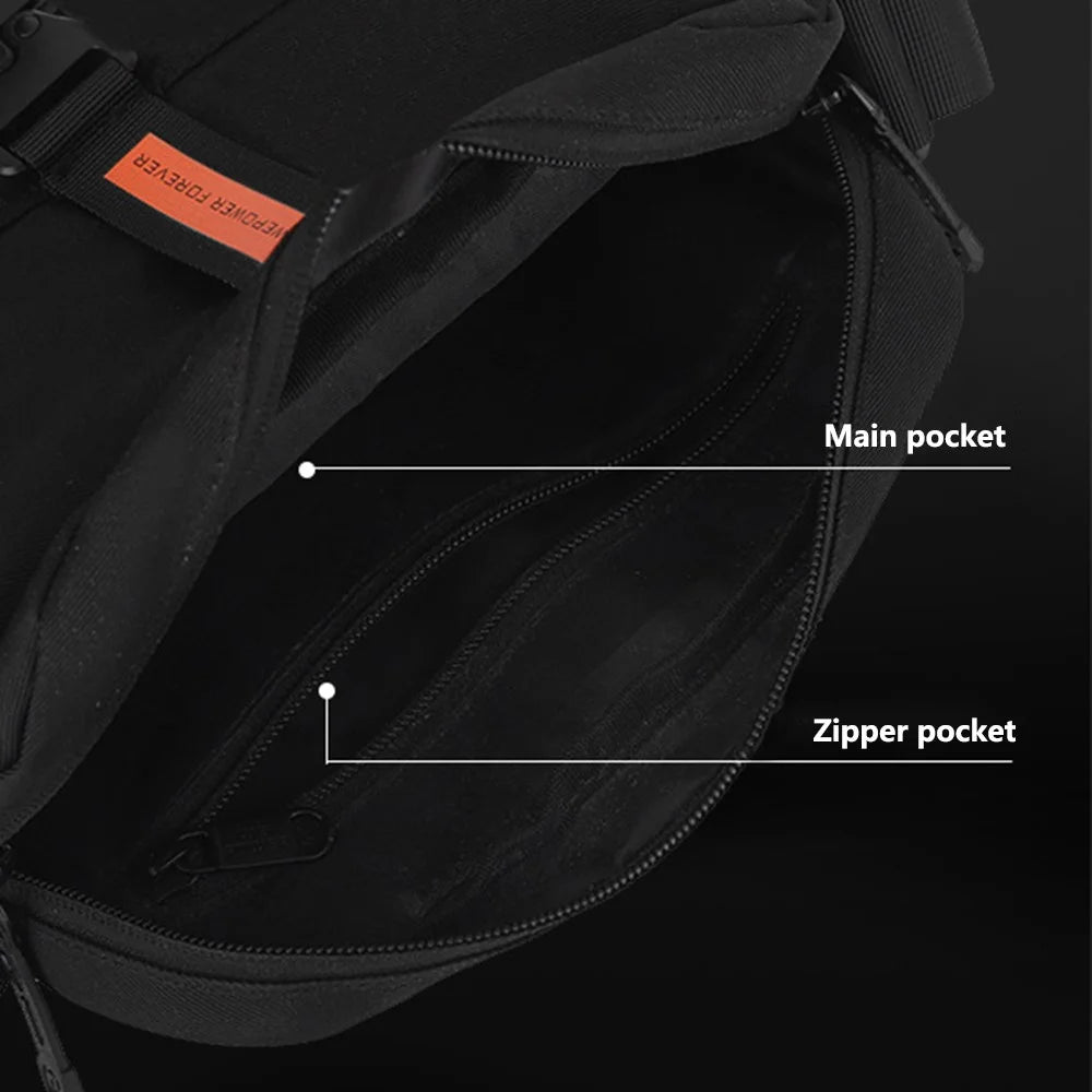 WEPOWER 5903 Men Waterproof Nylon Crossbody Shoulder Bag with Quick Release Buckle - Black - 4
