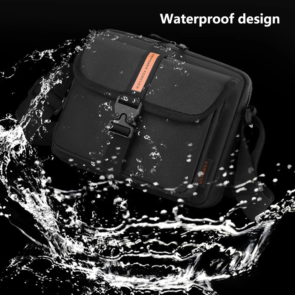 WEPOWER 5903 Men Waterproof Nylon Crossbody Shoulder Bag with Quick Release Buckle - Black - 6