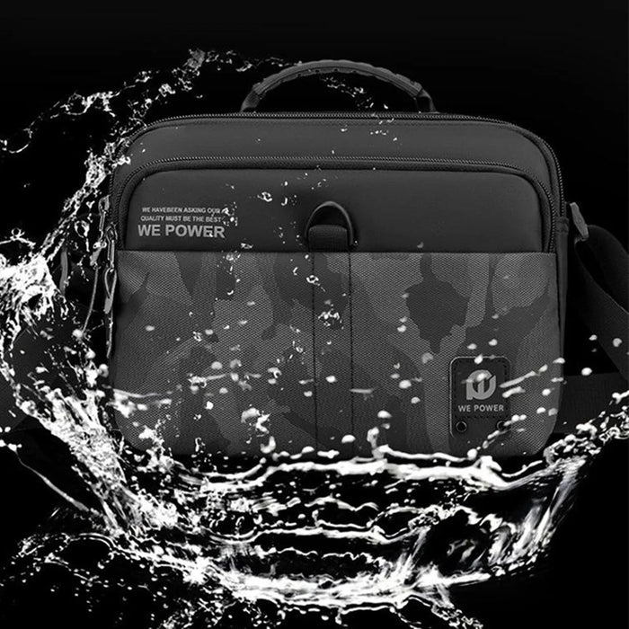 WEPOWER 1791 Men Business Casual Nylon Single Shoulder Crossbody Bag, Size L 25x10x19cm - Black - 3