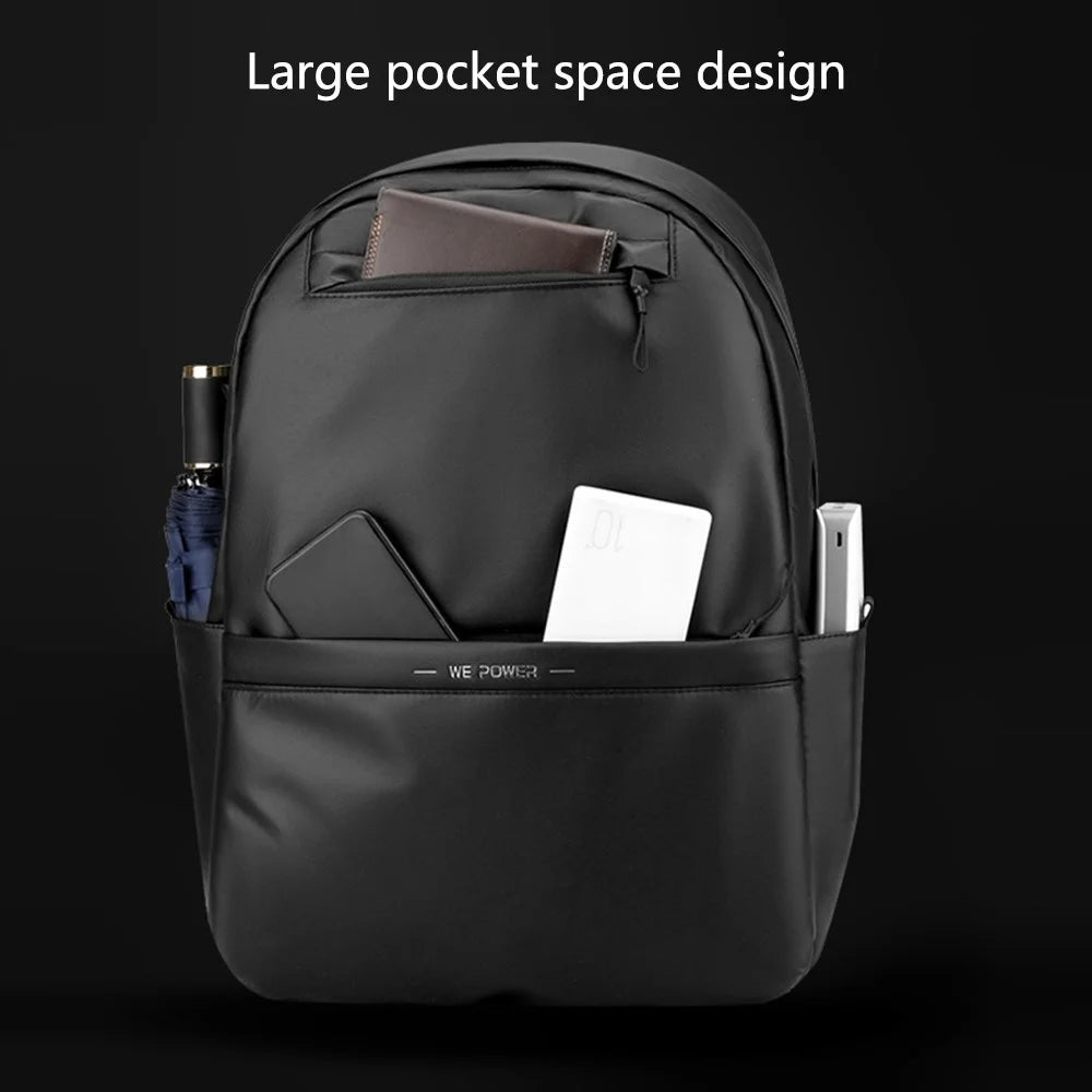WEPOWER 7681 Men's Travel Backpack Nylon Laptop Backpack Casual Daypack - Black - 3