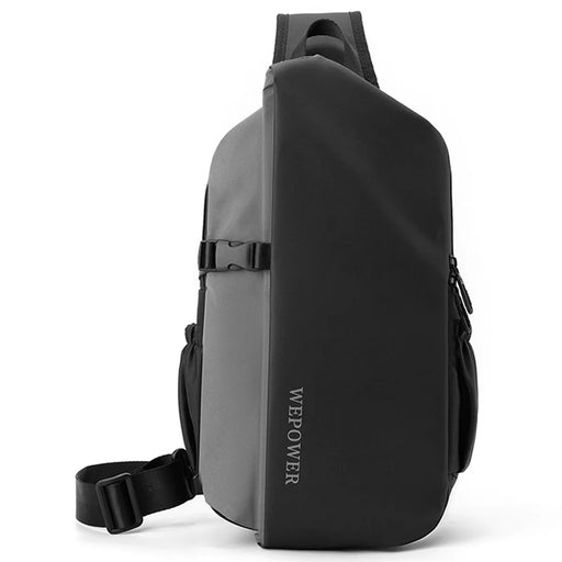 WEPOWER 1297 Men's Nylon Chest Bag Crossbody Bag Travel Shoulder Bag Daypack - Black - 1