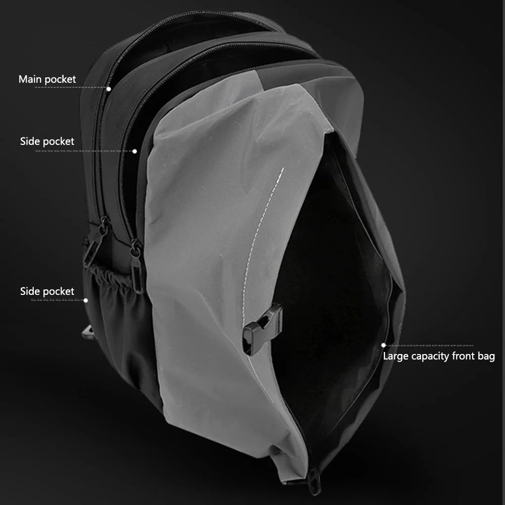 WEPOWER 1297 Men's Nylon Chest Bag Crossbody Bag Travel Shoulder Bag Daypack - Black - 3