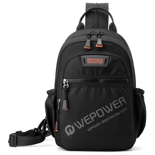 WEPOWER 2307 Business Chest Bag Men's Nylon Crossbody Bag Travel Shoulder Bag Daypack - Black - 1