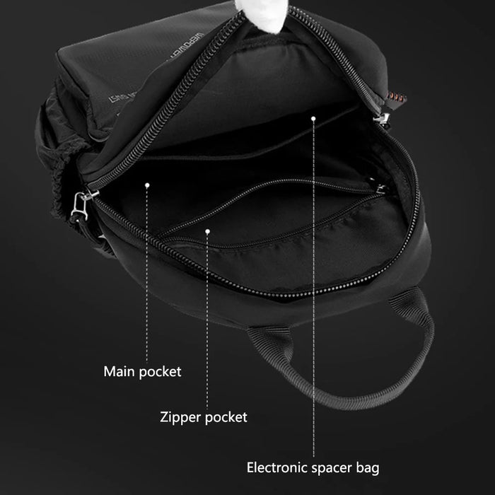 WEPOWER 2307 Business Chest Bag Men's Nylon Crossbody Bag Travel Shoulder Bag Daypack - Black - 3