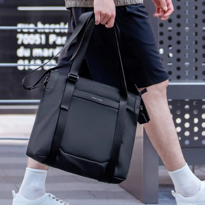 MARK RYDEN MR569 Stylish Men Tote Bag Oxford Cloth Single Shoulder Crossbody Bag - Black - 5
