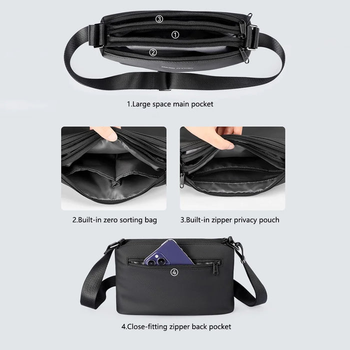 MARK RYDEN MR105 Men Travel Casual Messenger Bag Waterproof Oxford Cloth Crossbody Bag - 3