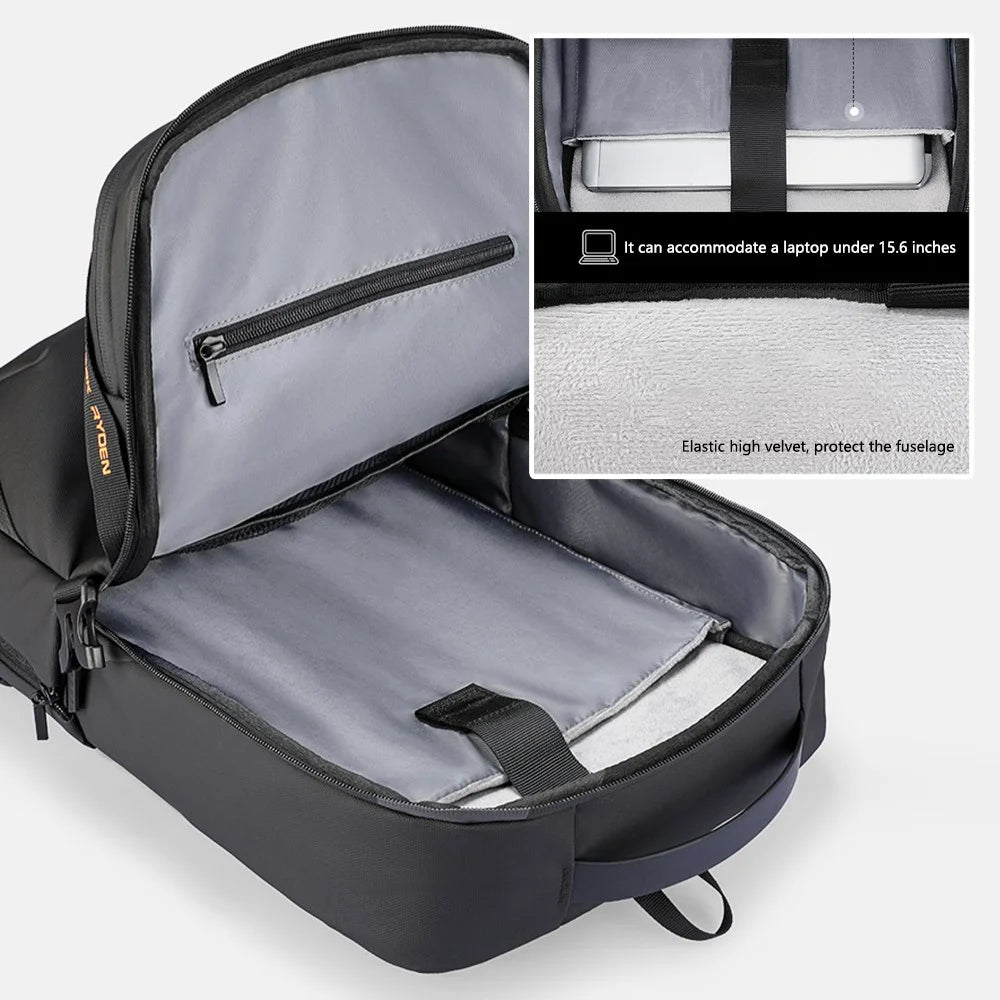 MARK RYDEN MR2493 Stylish Men Travel Backpack Waterproof Oxford Cloth Laptop Daypack - Black - 3