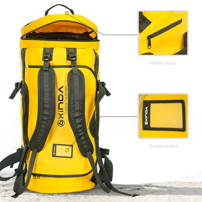 XINDA XD-BAG35 80L Outdoor Climbing Hiking Backpack Travel Luggage Bag Rucksack - Yellow - 2
