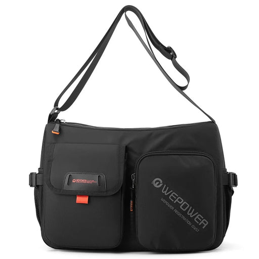 WEPOWER 2313 Men Casual Travel Nylon Messenger Bag Large Capacity Crossbody Bag - Black - 1