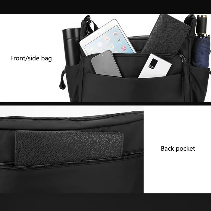 WEPOWER 3026 Men Commuting Casual Nylon Large Capacity Single Shoulder Crossbody Bag - Black - 3
