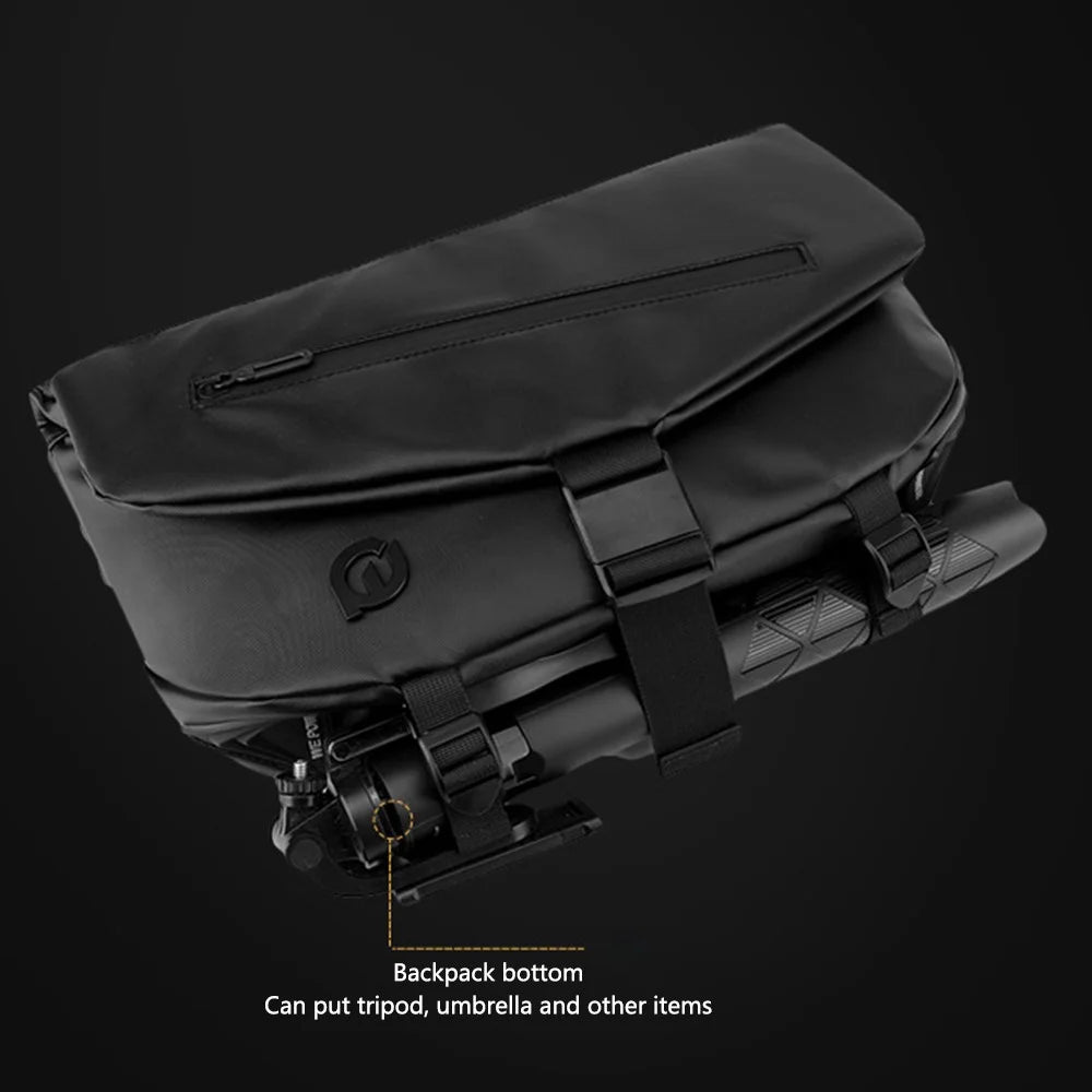 WEPOWER 7678 Men Single Shoulder Chest Bag Stylish Nylon Crossbody Bag - Black - 4