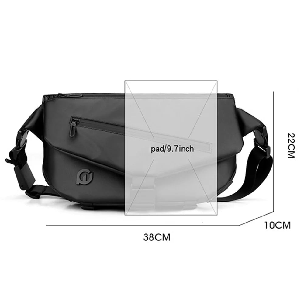 WEPOWER 7678 Men Single Shoulder Chest Bag Stylish Nylon Crossbody Bag - Black - 7