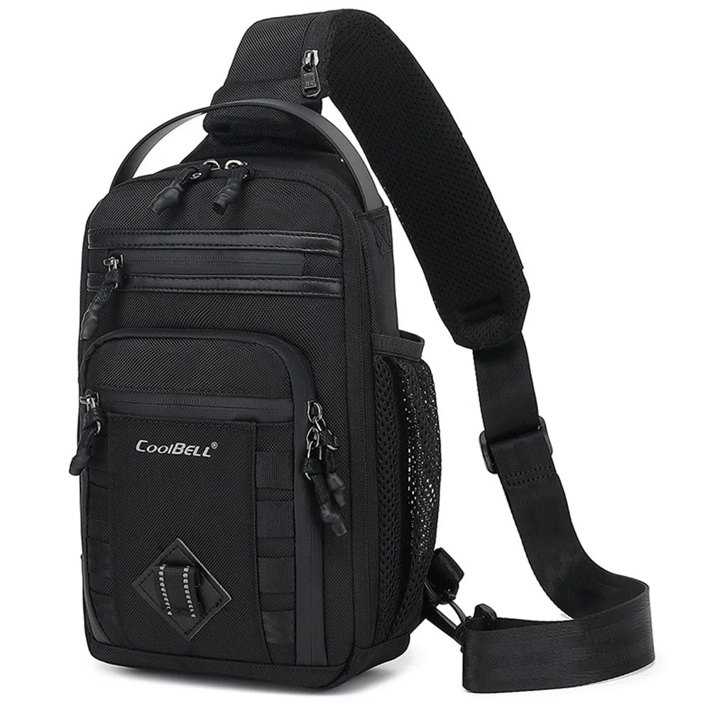 COOLBELL CB-7201 Crossbody Bag Men Stylish Chest Pack with External Charging Port - Black - 1