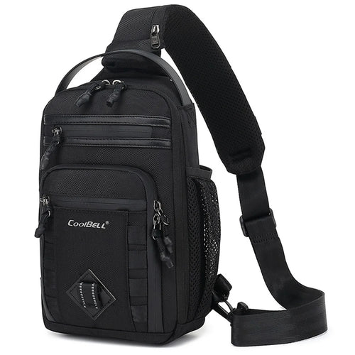 COOLBELL CB-7201 Crossbody Bag Men Stylish Chest Pack with External Charging Port - Black - 1