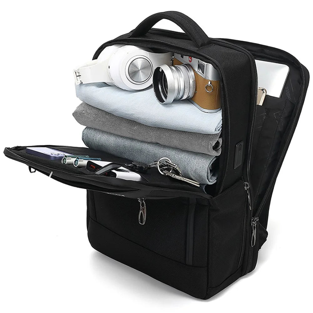 COOLBELL CB-8277 180 Degree Opening Men Business Backpack for 15.6-inch Laptop with USB Charging Port - Black - 4