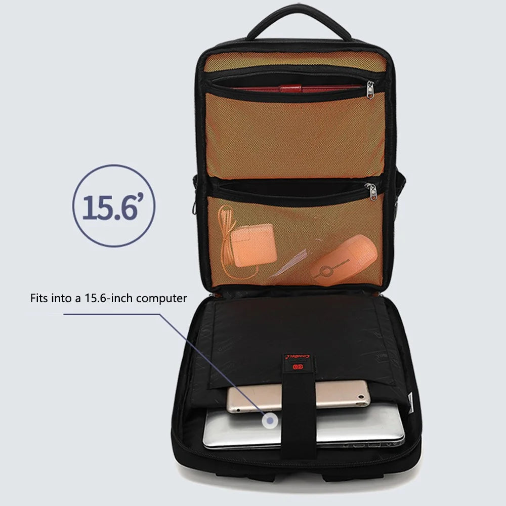 COOLBELL CB-8277 180 Degree Opening Men Business Backpack for 15.6-inch Laptop with USB Charging Port - Black - 5