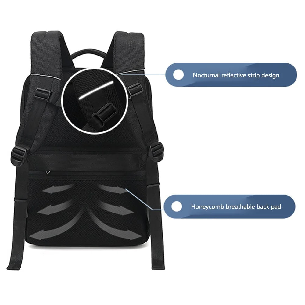 COOLBELL CB-8277 180 Degree Opening Men Business Backpack for 15.6-inch Laptop with USB Charging Port - Black - 6