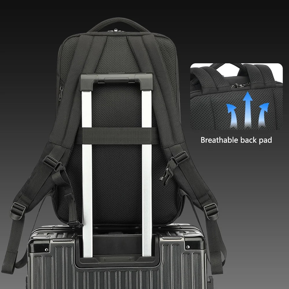 COOLBELL CB-8295 EVA Hard Shell Shoulder Bag Waterproof Business Backpack for 15.6-inch Laptop - Black - 7