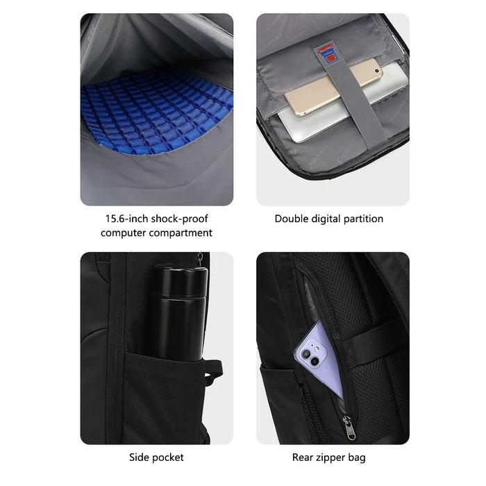 COOLBELL CB-8273 Men Business Travel Backpack Anti-Splash Large Capacity Laptop Dual Shoulder Bag - Black - 5